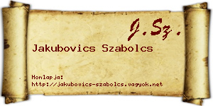 Jakubovics Szabolcs névjegykártya