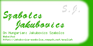 szabolcs jakubovics business card